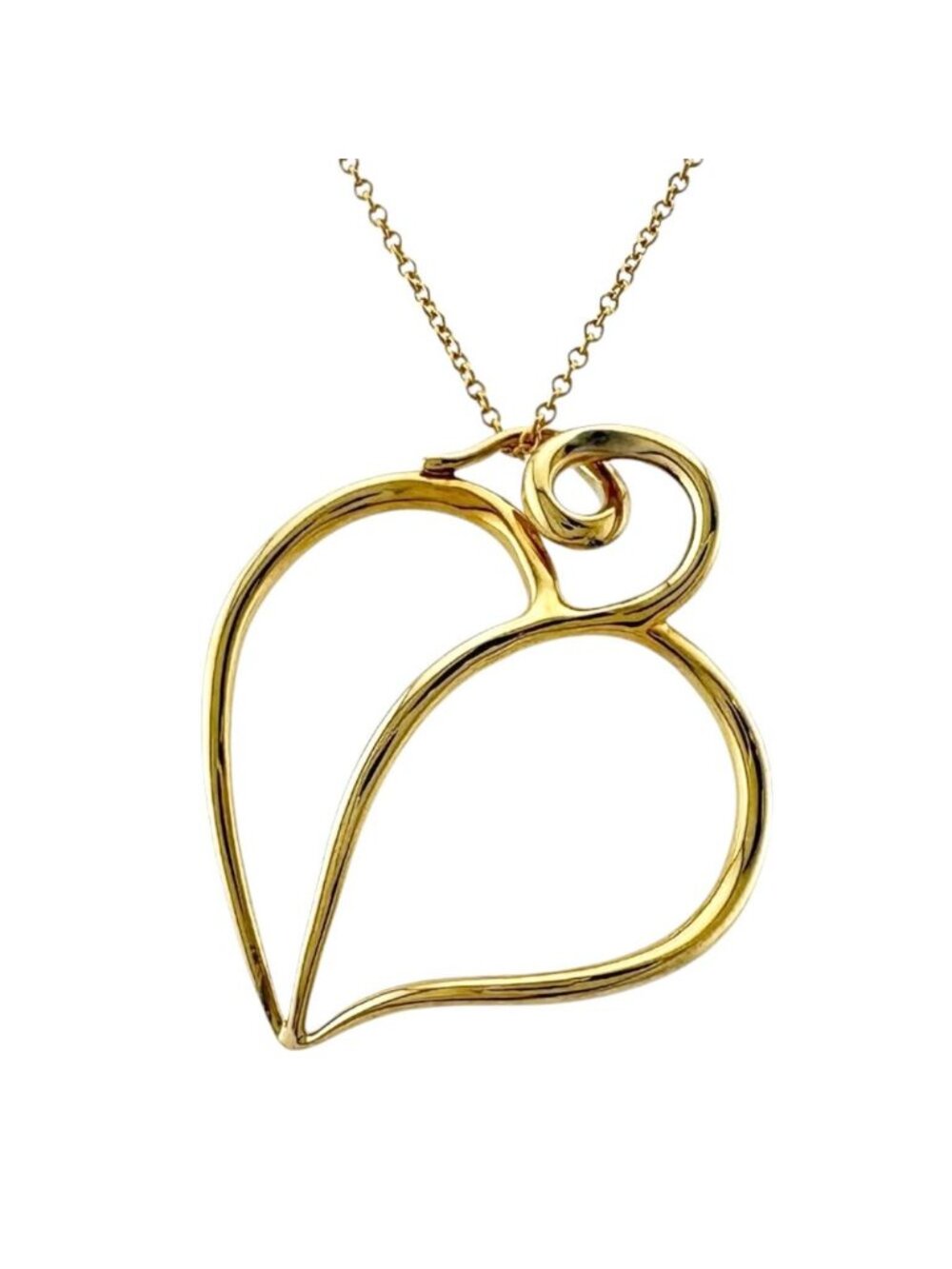 Tiffany & Co Leaf Heart Necklace 18k Yellow Gold